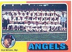 1975 Topps Mini Baseball Cards      236     California Angels CL/Dick Williams